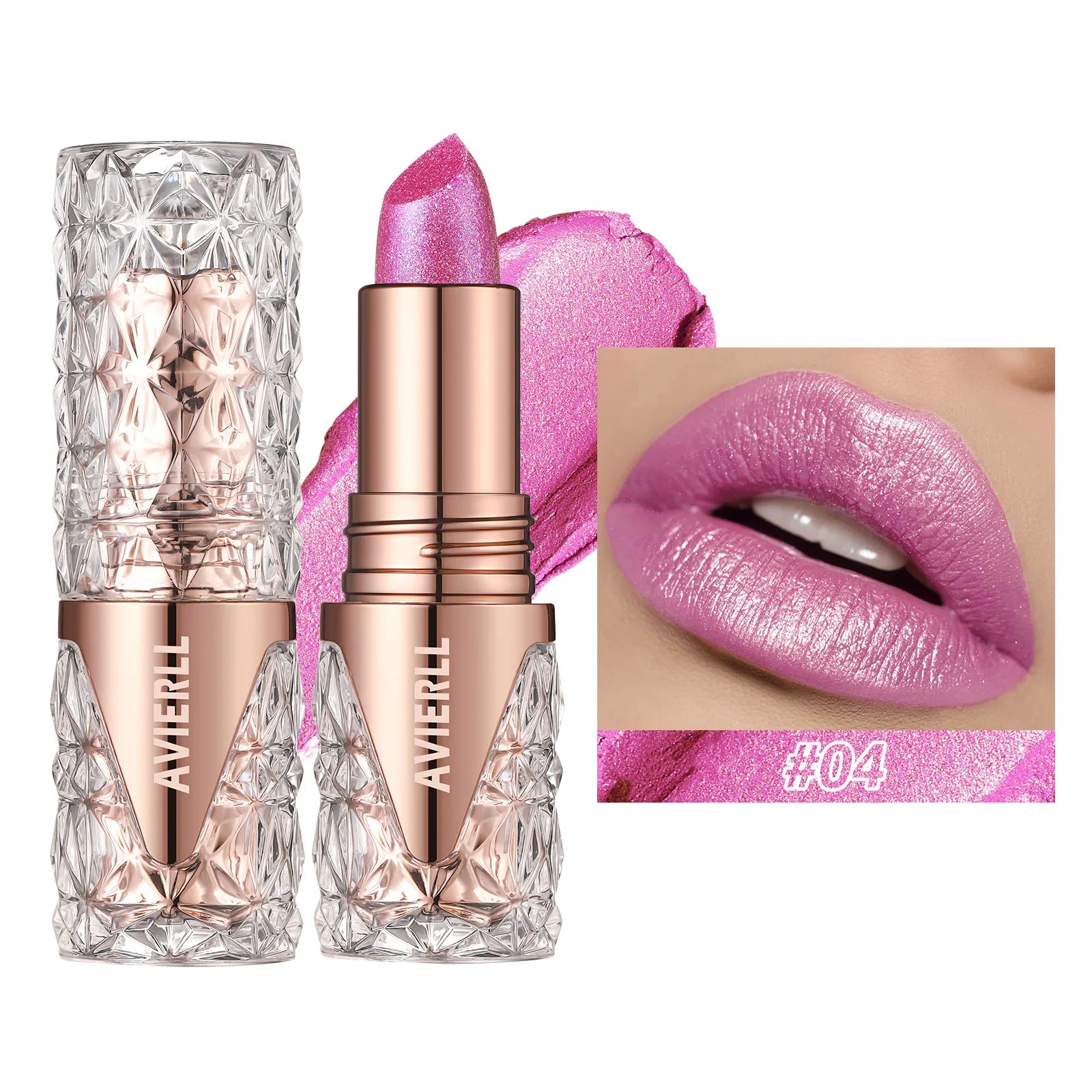 6 Color Pearlescent Sparkling Lipstick Matte Glitter Waterproof Long Lasting Pearl Shine Lip Gloss White Shimmer Sexy Lip Makeup