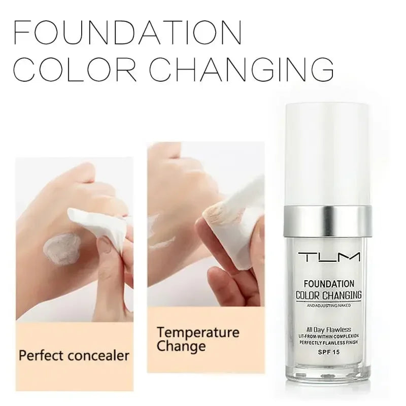 Makeup TLM Foundation Magic Color Changing Foundation Liquid Soft Matte Long Lasting Hydrating Makeup Base Maquiagem Wholesale