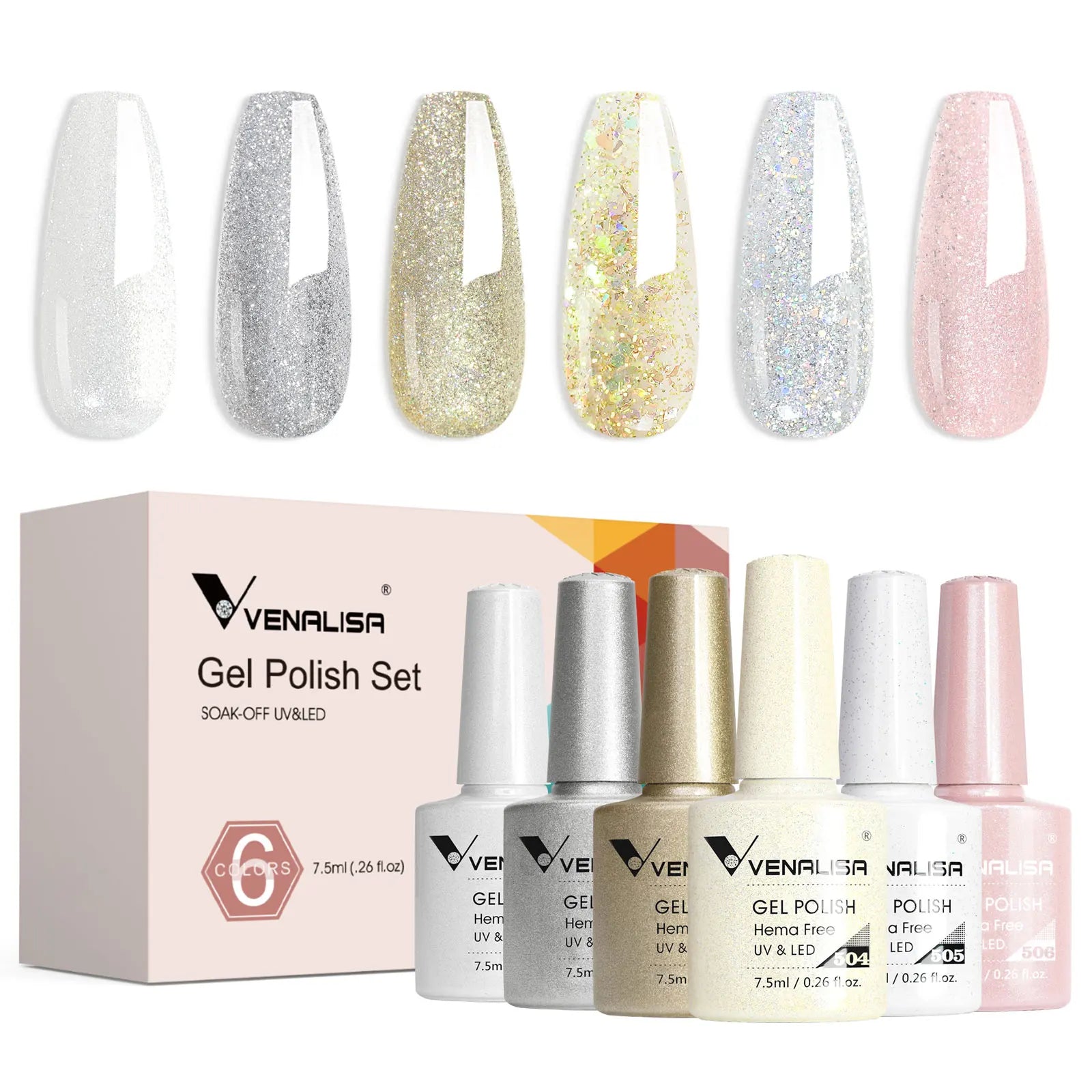 Rose Rubber Base Venalisa Nail Gel Polish Set