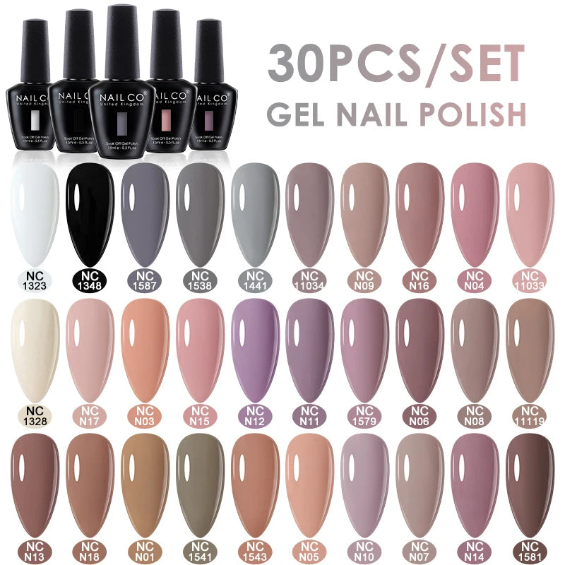 NAILCO 15ml 20/30pcs Gel Nail Polish Set Spring Summer Color UV Gel Nail Art All For Manicure  Gel Paint For DIY Professionals