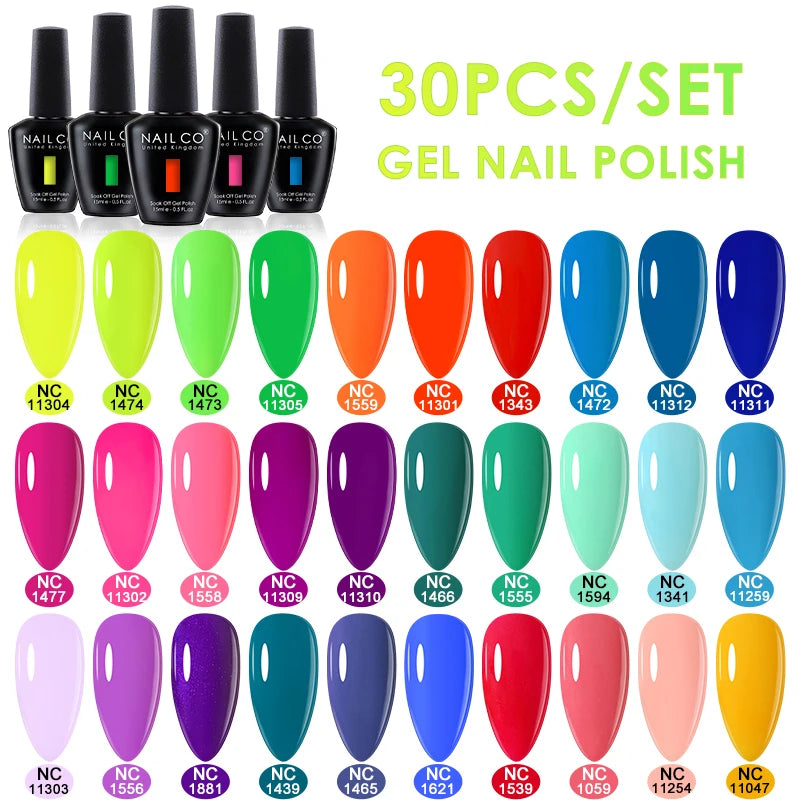 NAILCO 15ml 20/30pcs Gel Nail Polish Set Spring Summer Color UV Gel Nail Art All For Manicure  Gel Paint For DIY Professionals