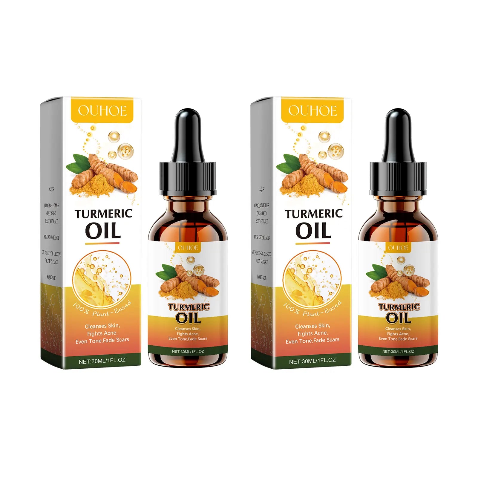 Turmeric Face Cleansing Oil Lightening Acne Remover Blackhead Oil Control Cleanser Shrink Pores Brighten Moisturizing Skin Care