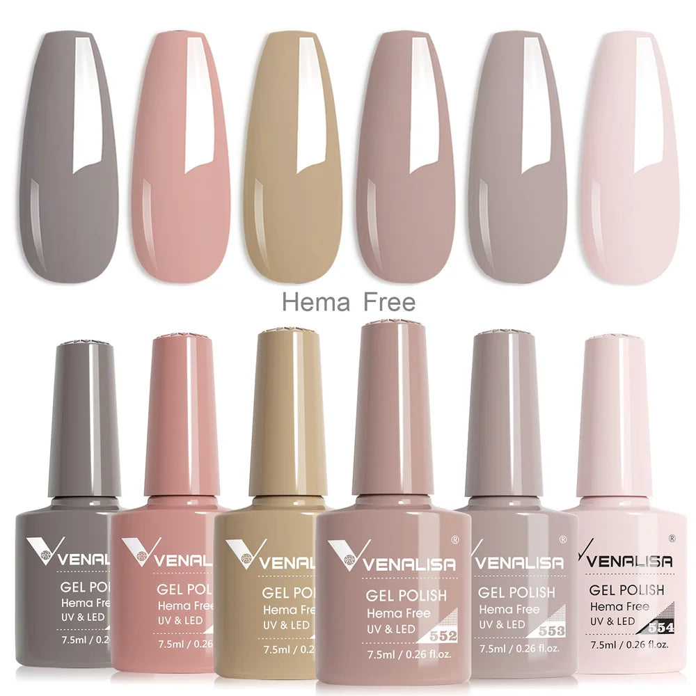 Rose Rubber Base Venalisa Nail Gel Polish Set