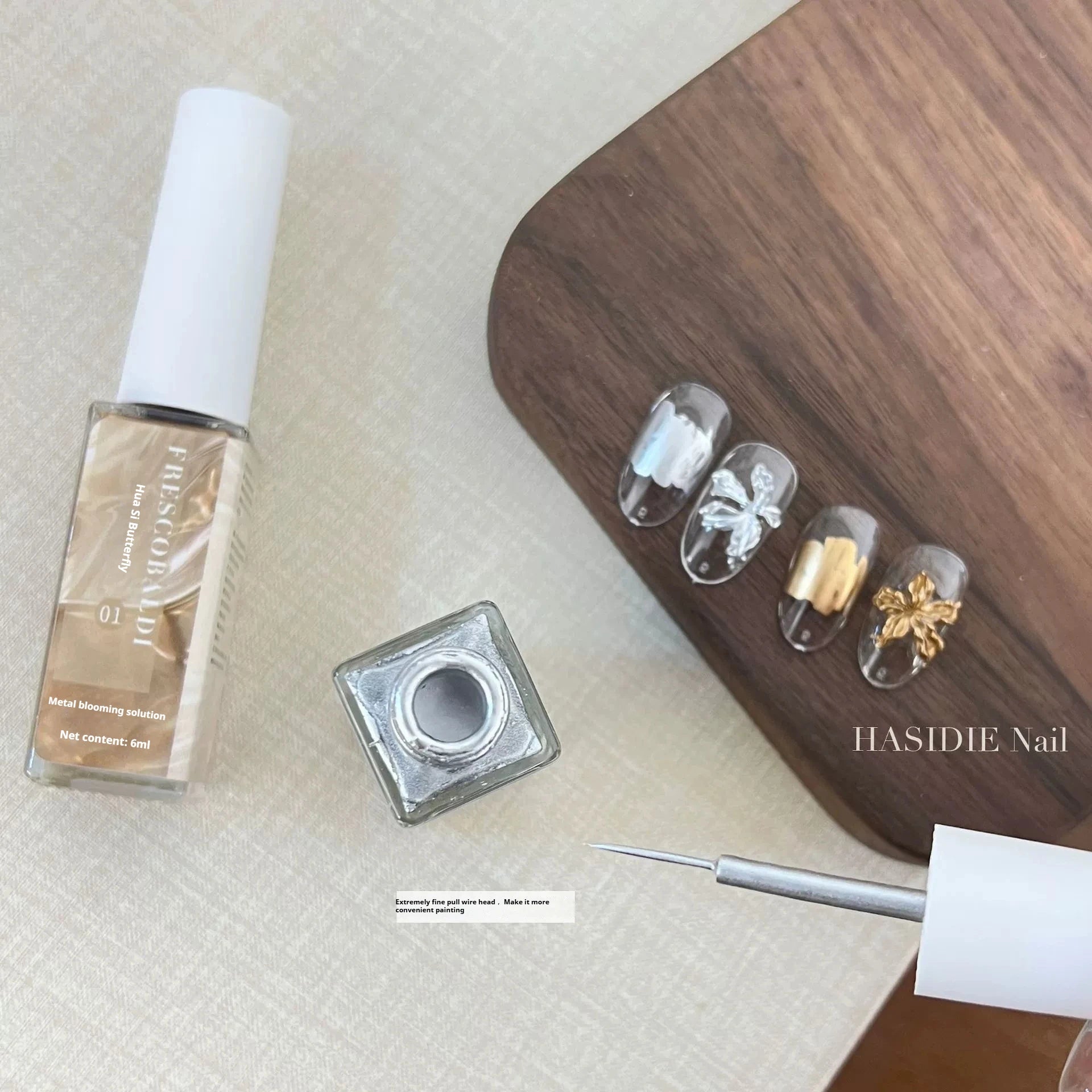 Metallic Blooming Gel Nail Polish Watercolor Ink Nail Painting Gel Lacquer Gold Silver Powder Blossom Nail Art Gel Varnish Glue