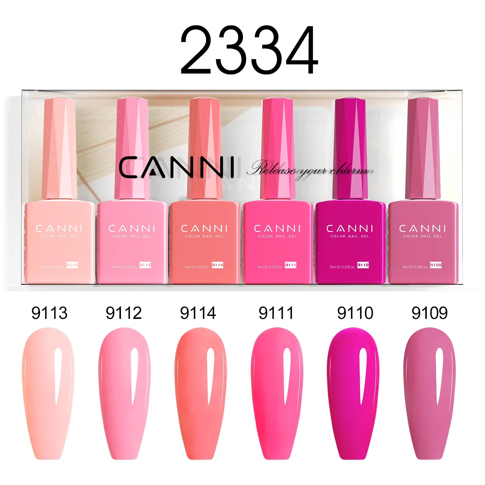 CC7 CANNI Nail Gel Polish VIP Kit 9ml HEMA FREE Soak Off UV LED Gel Nail Semi Permanent Glossy Diamond Top Coat Set 6/30pcs Set