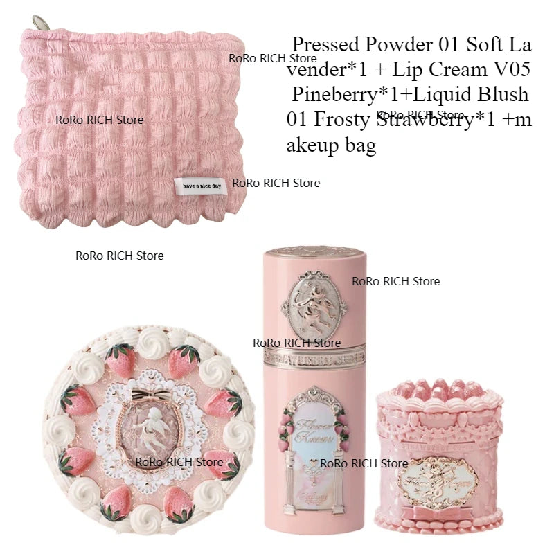 Makeup Set Flower Knows Swan Ballet Series Six Color Eyeshadow Palette Embossed Blusher Shine Lipstick Kit Maquiagem With Bag