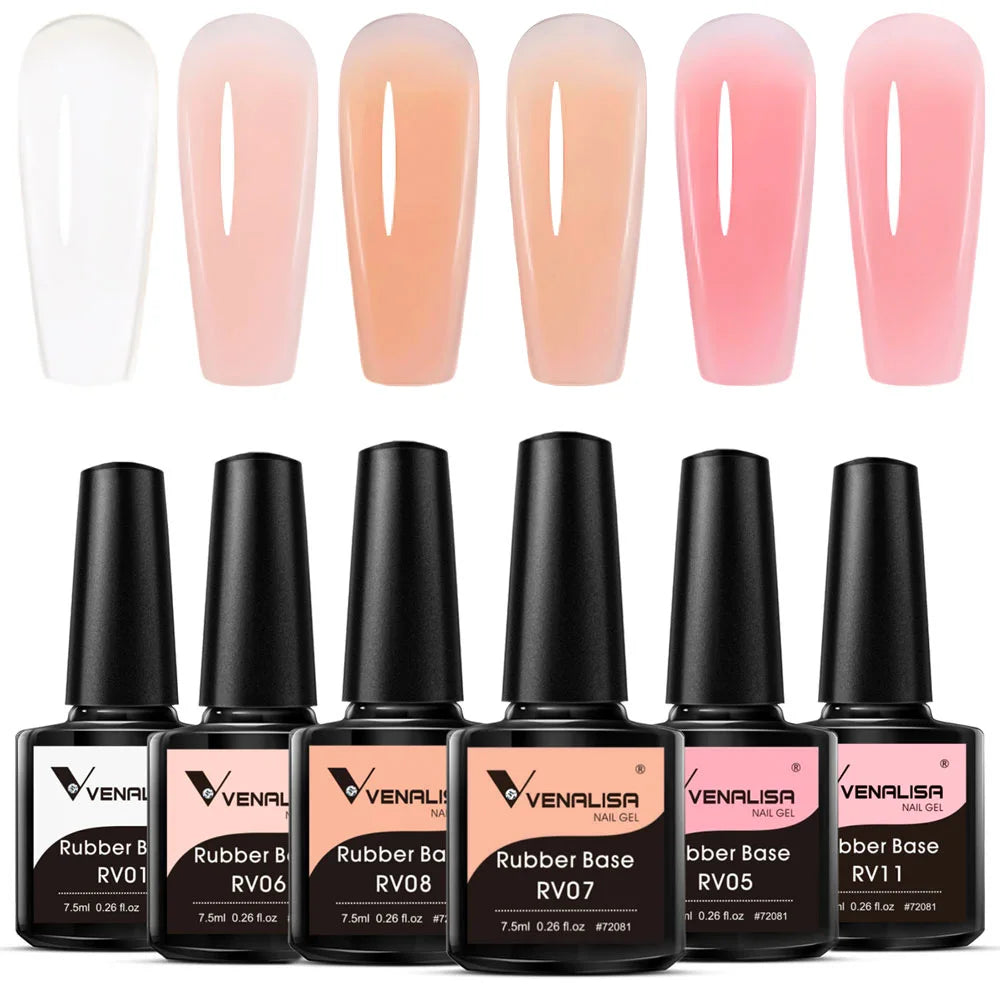 Rose Rubber Base Venalisa Nail Gel Polish Set