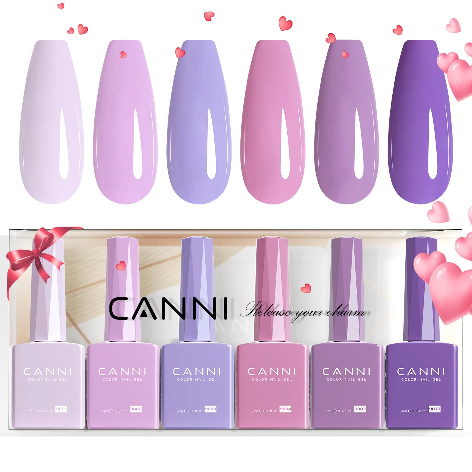 Upgraded HEMA FREE CANNI Nail Gel Polish Kit Light Purple Collection Jelly Pink Natural French Nail Design Soak Off UV LED Nails