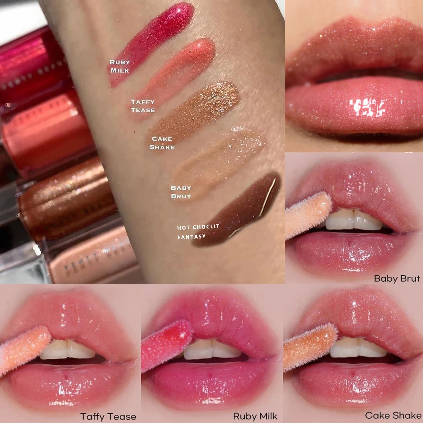 Christmas Makeup Gift Set High Shine Moisturizing Lip Gloss collection Pocket Blush Stick Multi-Functional with Makeup Bag