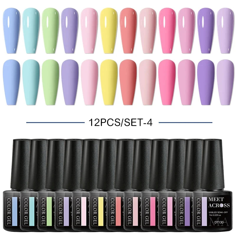 10-12Pcs/set Thermal Gel Nail Polish Set 3 Layers Color Change Nails Semi Permanent Gel Nail Polish For Manicure nail supplies