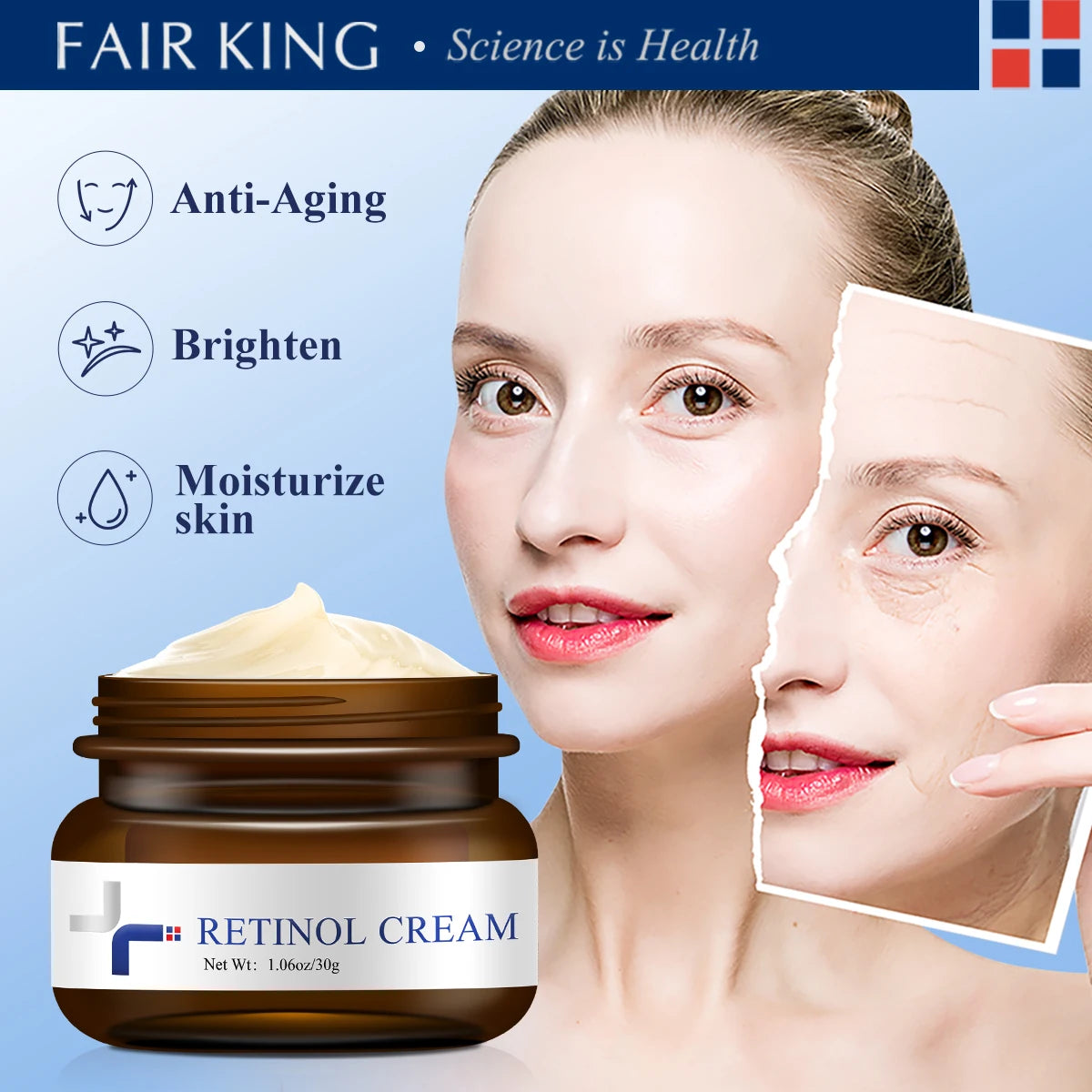 Anti-Aging Retinol Cream Wrinkle Removal Fine Line Fade Pore Refinement Skin Firming Moisturizing Facial Day Cream Skincare
