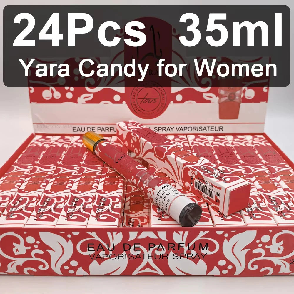 24Pcs 35ml Original Yara Perfume Women's Man Lasting Fragrance Spray Perfume Yara Candy Moi Tous Asad Fragrance