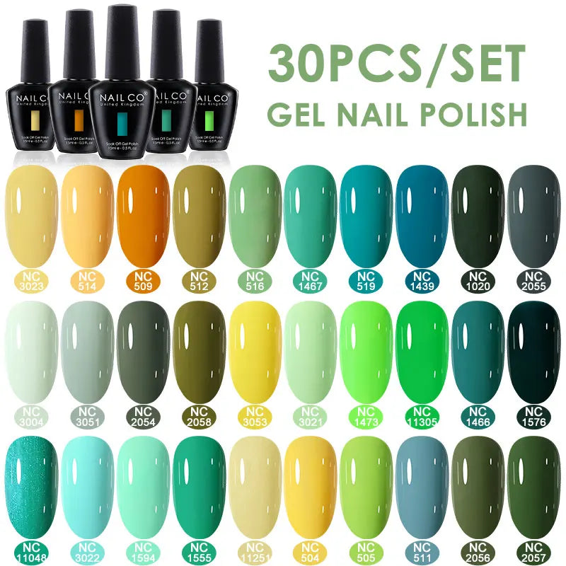 NAILCO 20/30Pcs Fluorescent Color Gel Nail Polish Set Semi Permanent UV LED Varnish Nail Art Design Soak Off Nail Gel Set 15ml