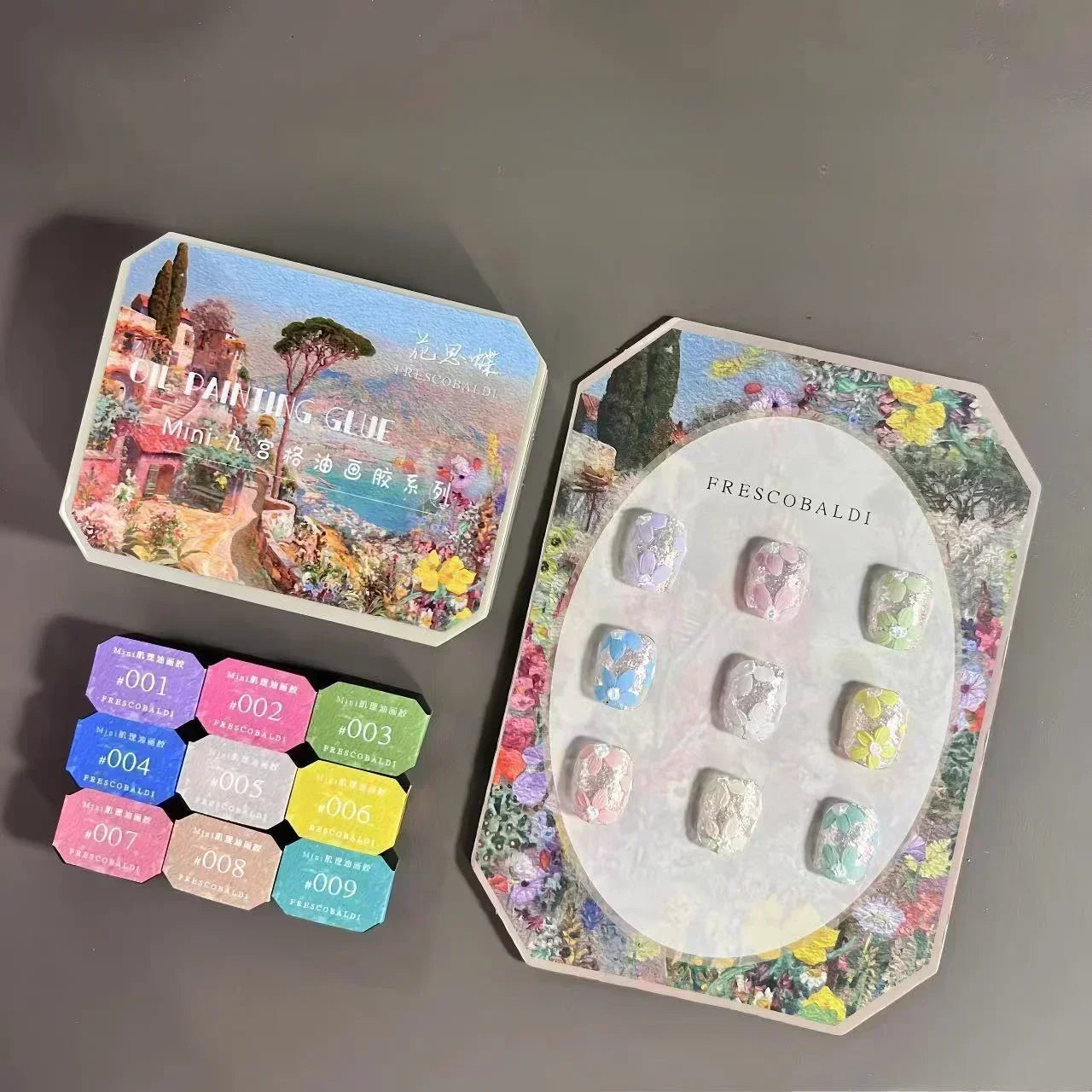 2.5gx9 Nail Drawing 3D Modeling Oil Paint Gel Polish No Wipe Glue Art Design DIY Flowers Painted Carved Nail Gel For Manicure