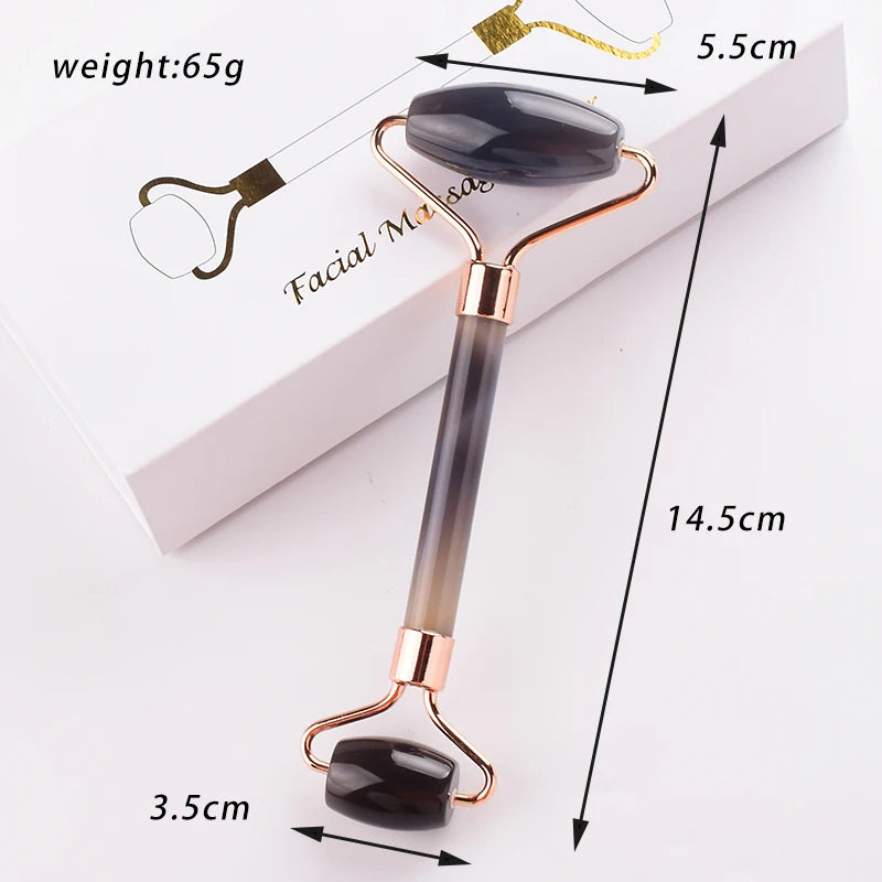 Grey agate Jade Roller Massager Gouache Scraper For Face Facial Skin Care Tools Natural Body Back Beauty Lifting Massagers Rolle