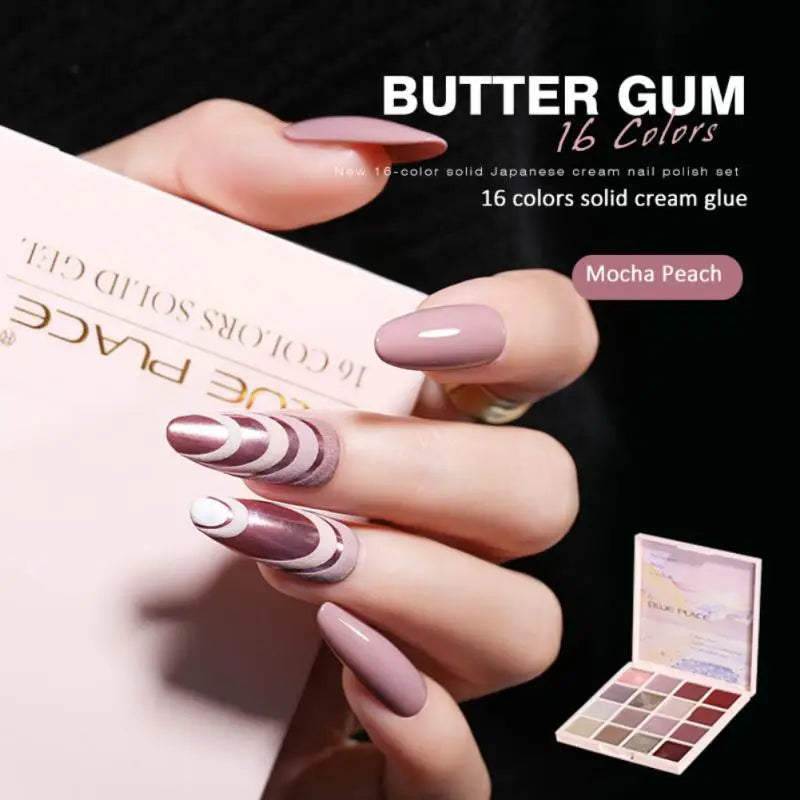 16 Colors Summer Pudding Gel Nail Polish Palette Japanese Solid Cream Gel Mud Transparent Jelly Semi Permanent Soak Off UV LED
