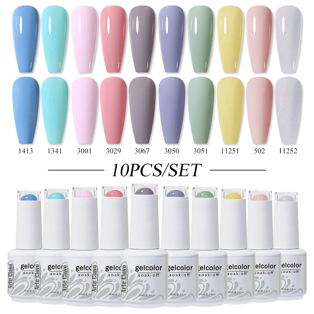 Arte Clavo 10/12/20pcs Gel Nail Polish Set 116 Colors Manicure Semi Permanent Soak Off UV  LED Design Nail Art Gel Varnish Kit