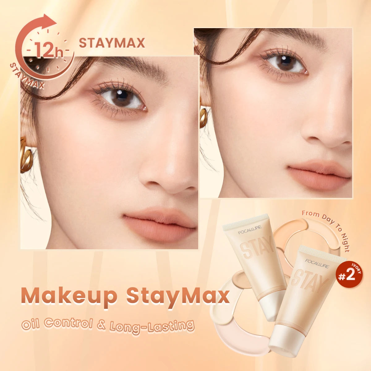 FOCALLURE Waterproof Liquid Foundation Cream Full Coverage Oil-control Long-lasting Lightweight Face Concealer Base Cosmetics