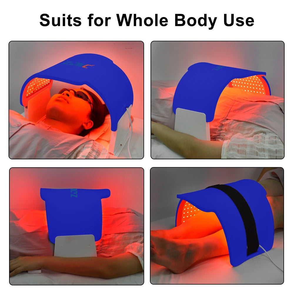 ZJKC 990 Beads LED Light Face Therapy Mask Phototherapy for Skin Rejuvenation Whitening 7 in 1 Aesthetic Professional Led Mask