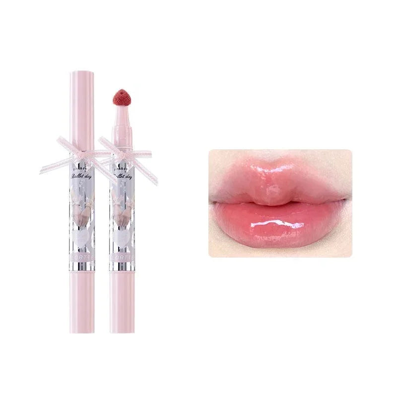 FLORTTE Little Bow Collection Film-forming Lipgloss Non-Stick Lip Glaze Liquid Lipstick Lip Plumper Natural Gloss Finish