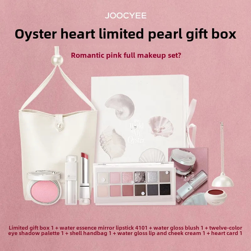Joocyee Makeup Kit Bag Full Professional Eye Shadow Powder Blusher Lipstick Oyster Heart Limited Makeup Set Box For Girlfriend