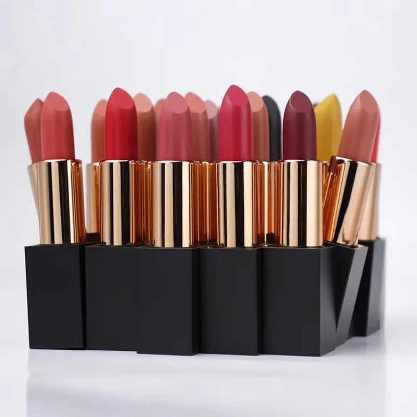 Custom 25colors Magnetic Straw Tube Lipstick Matte Long-lasting Moisturizing Non Stick Cup Sexy Lipstick Makeup Bulk