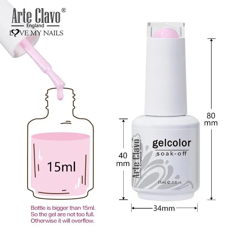 Arte Clavo 10/12/20pcs Gel Nail Polish Set 116 Colors Manicure Semi Permanent Soak Off UV  LED Design Nail Art Gel Varnish Kit