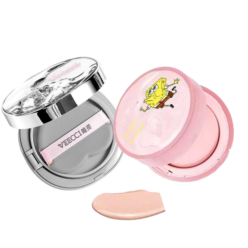 VEECCI Hydrating BB CC Air Cushion Cream Face Make Up Foundation Base Moisturizing Brighten Long-Lasting Concealer 10g