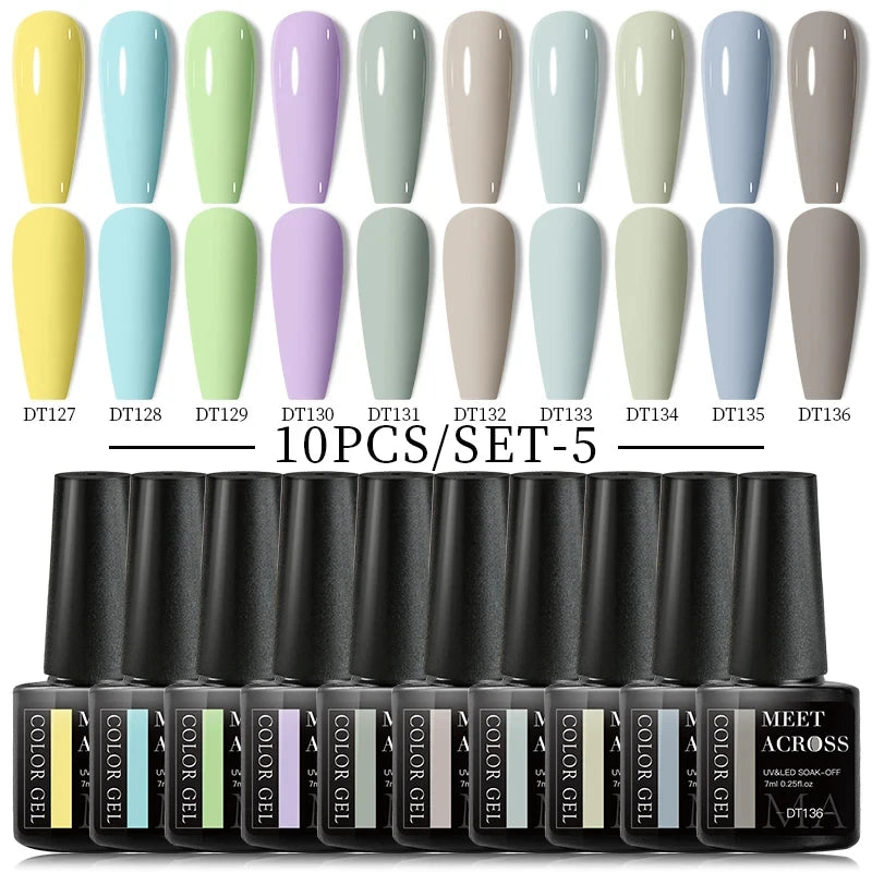 10-12Pcs/set Thermal Gel Nail Polish Set 3 Layers Color Change Nails Semi Permanent Gel Nail Polish For Manicure nail supplies