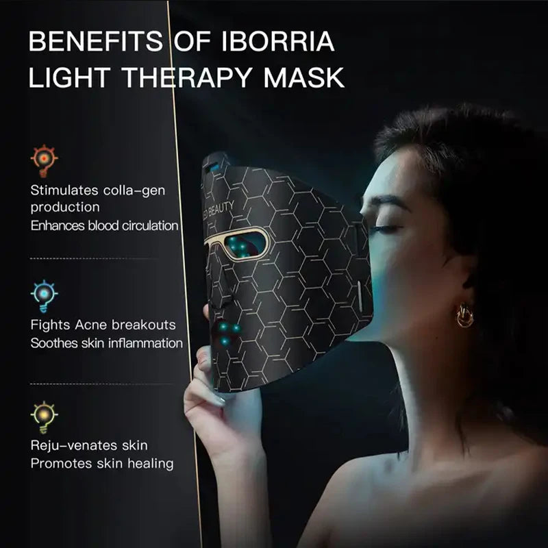 LED Photon Beauty Mask 4 Colors Skin Rejuvenation Brighten Skin Promote Absorption LED Mask Face Lifting Beauty Mask Repair Skin