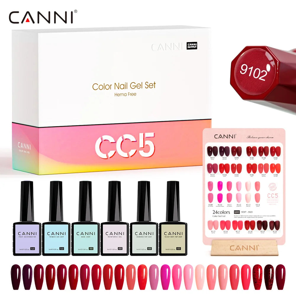 CANNI HEMA FREE Nail Gel Polish Set New Arrival VIP Kit Gorgeous Color Semi Permanent Full Coverage Soak off UVLED Gel Varnish