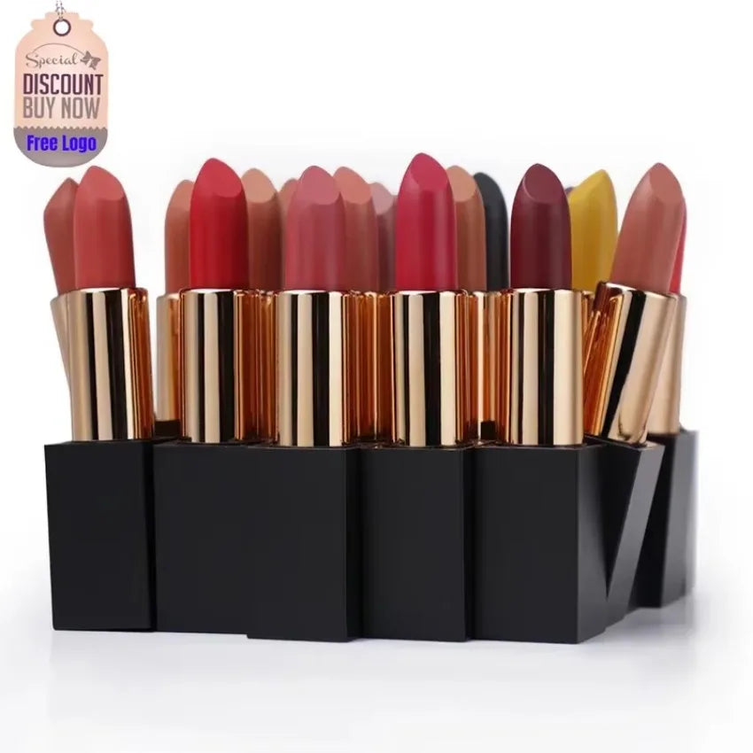 Custom 25colors Magnetic Straw Tube Lipstick Matte Long-lasting Moisturizing Non Stick Cup Sexy Lipstick Makeup Bulk