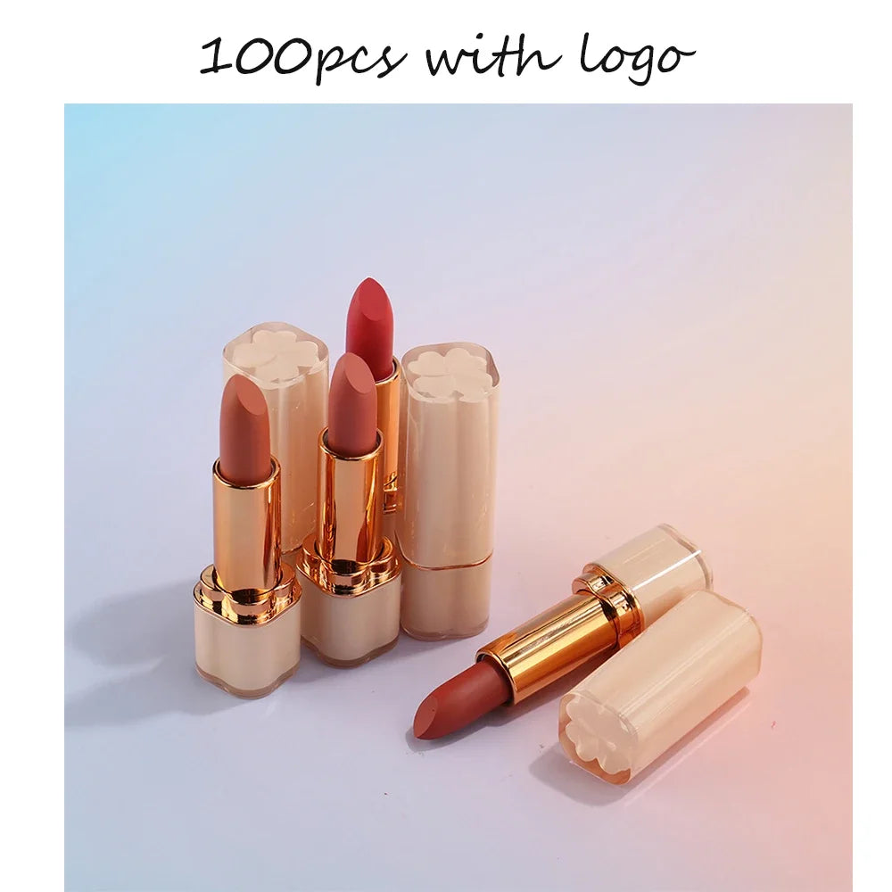 Private Label 14colors Matte Lipstick Non Stick Cup Long Lasting Waterproof Easy To Apply Sexy Lips Beauty Makeup Bulk Custom