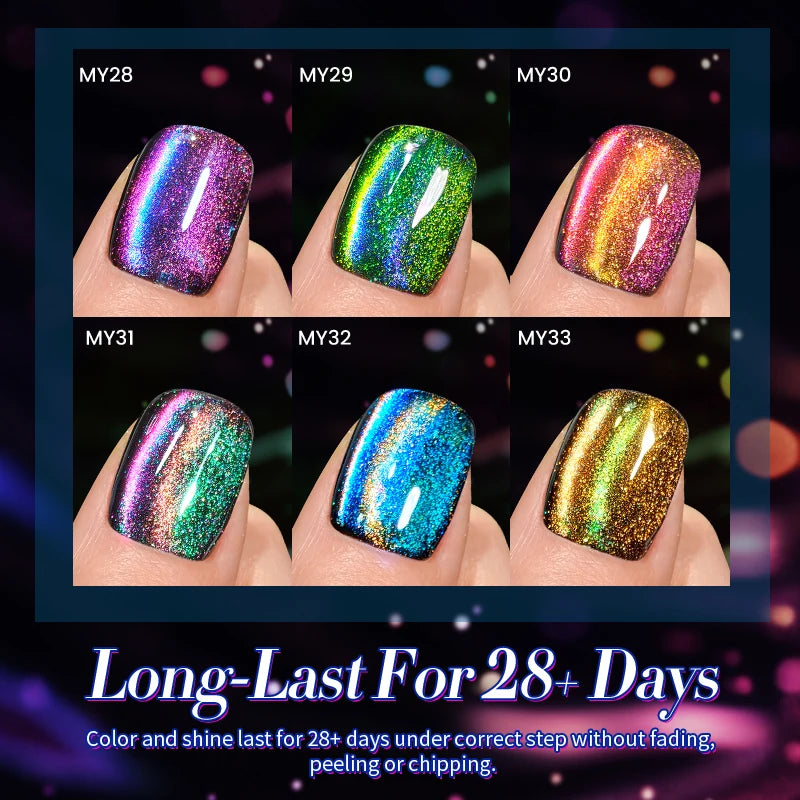 BORN PRETTY 6PCS Gel Polish Set 9D Polaris Cat Magnetic Soak Off UV LED Polish DIY Nail Art Manicure Varnish Base Top Coat