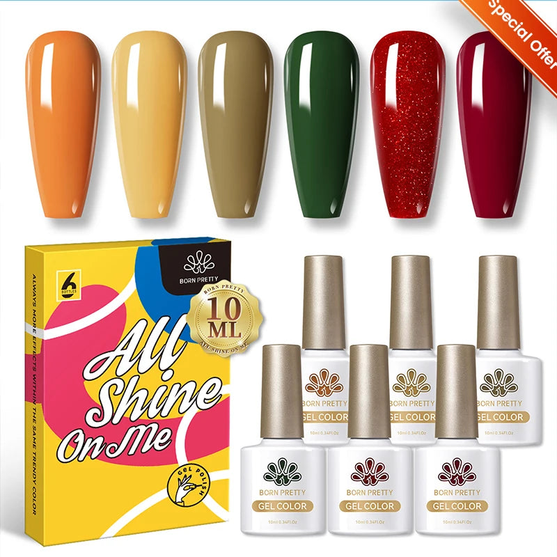 BORN PRETTY Sparkling Moonlight Cat Magnetic Gel Polish Set Semi Permanent Soak Off Crystal Gel Nail Polish Kit For Nail Art DIY