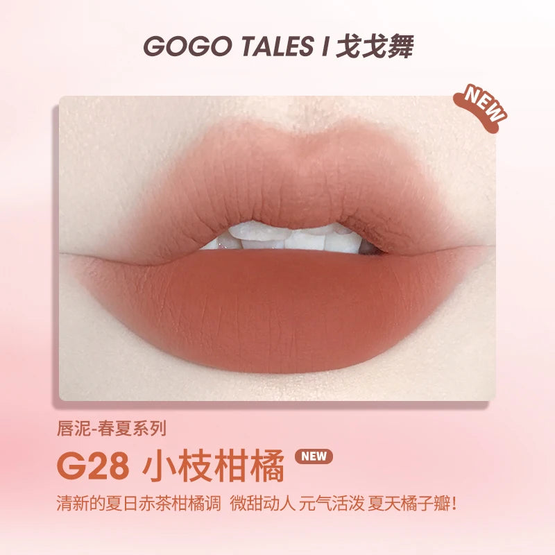 Gogotales Maquillajes Milk Cream Lip Mud Naked Color Matte Velvet Lipstick Vegan Waterproof Lip Glaze Girl korean Makeup