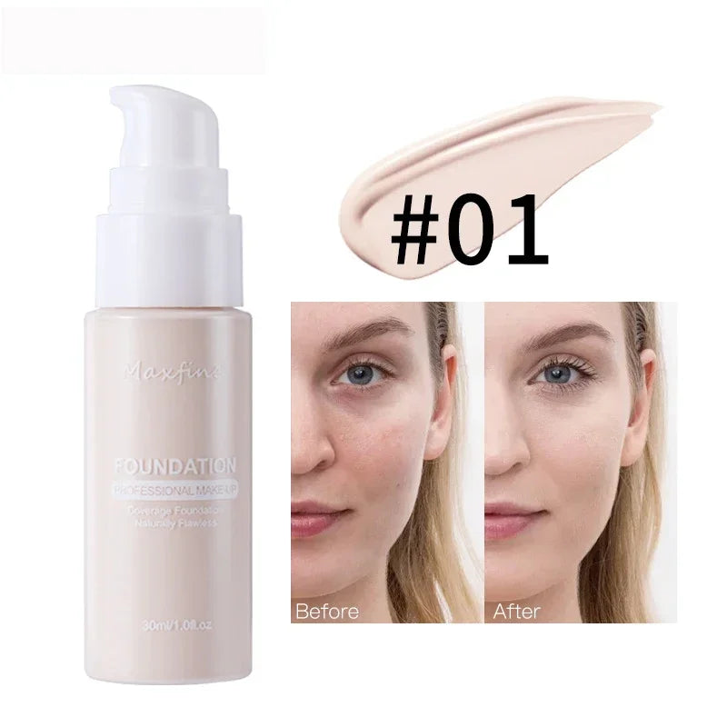 Liquid Face Foundation Cream Oil-Control BB Cream Matte Base Brightening Concealer Lasting Full Coverage Women Makeup Cosmetics