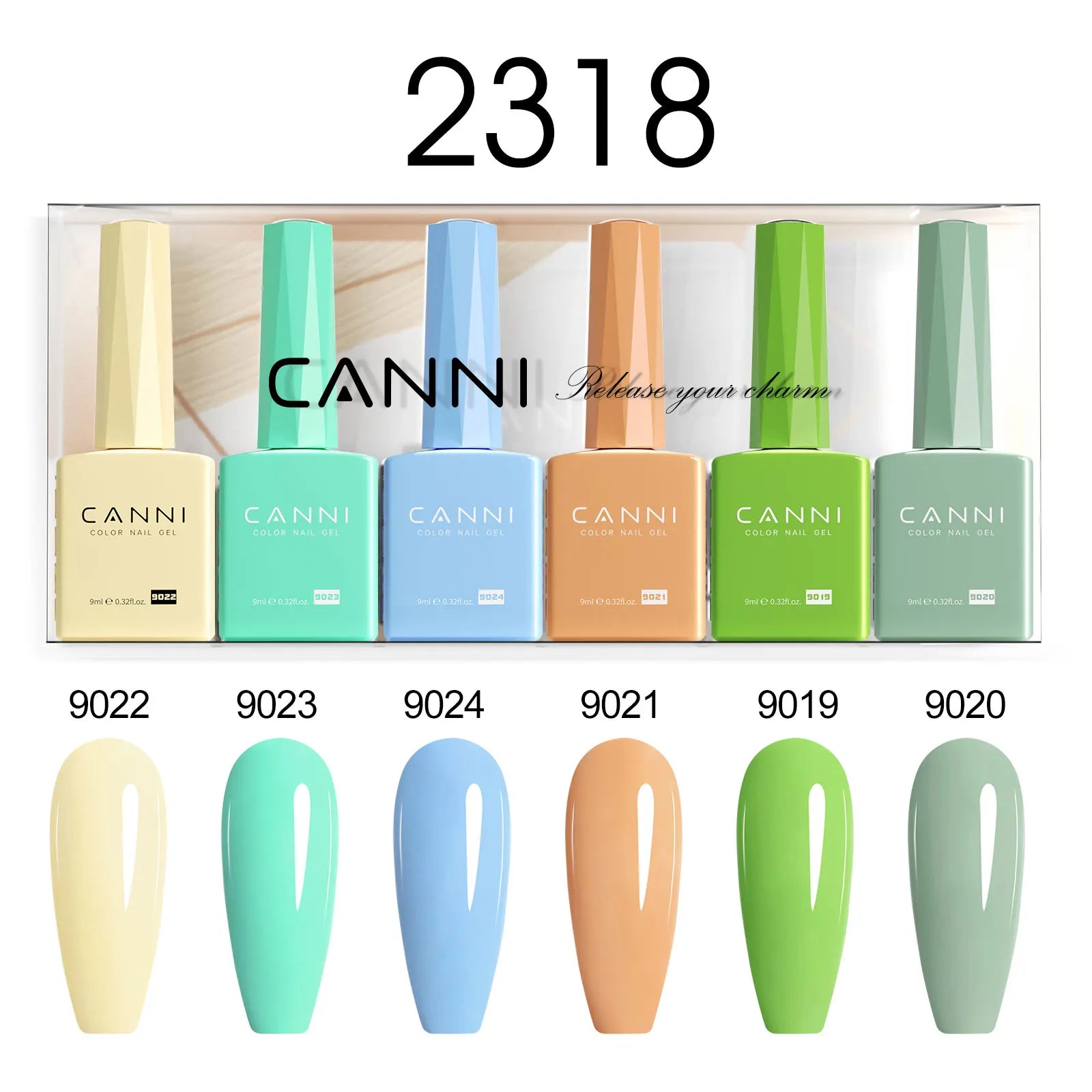 2/6pcs/kit CANNI HEMA FREE Nail Gel Polish Kit Gorgeous Color Beautiful Semi Permanent Gorgeous Full Coverage Soak off UVLED Gel