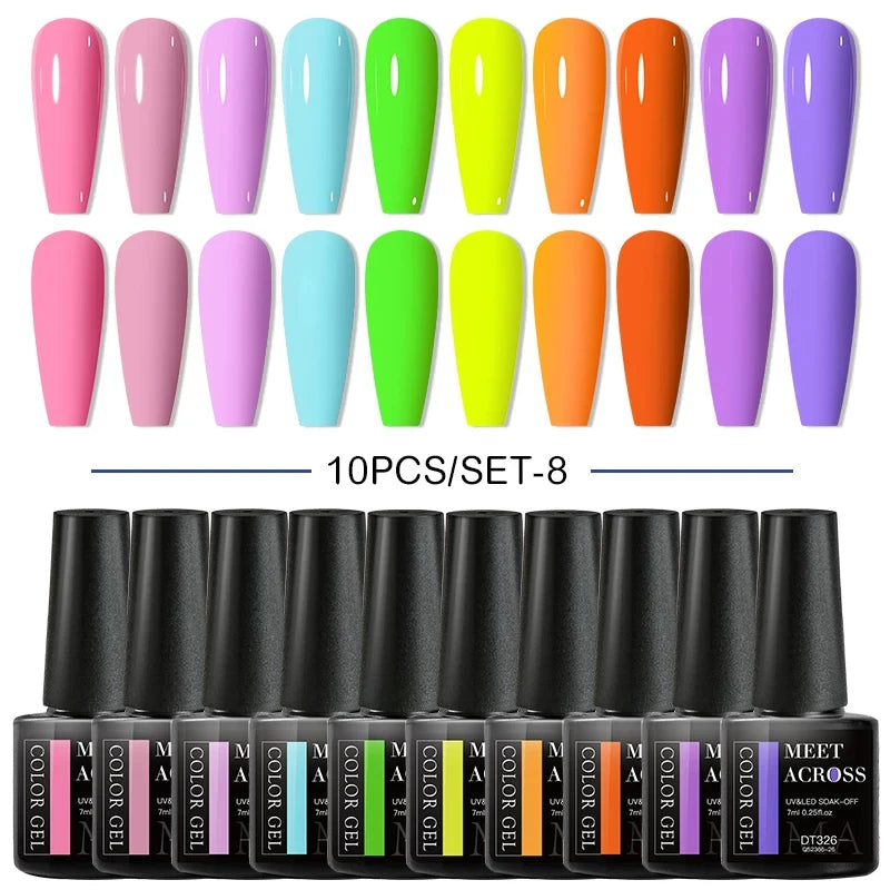 10-12Pcs/set Thermal Gel Nail Polish Set 3 Layers Color Change Nails Semi Permanent Gel Nail Polish For Manicure nail supplies
