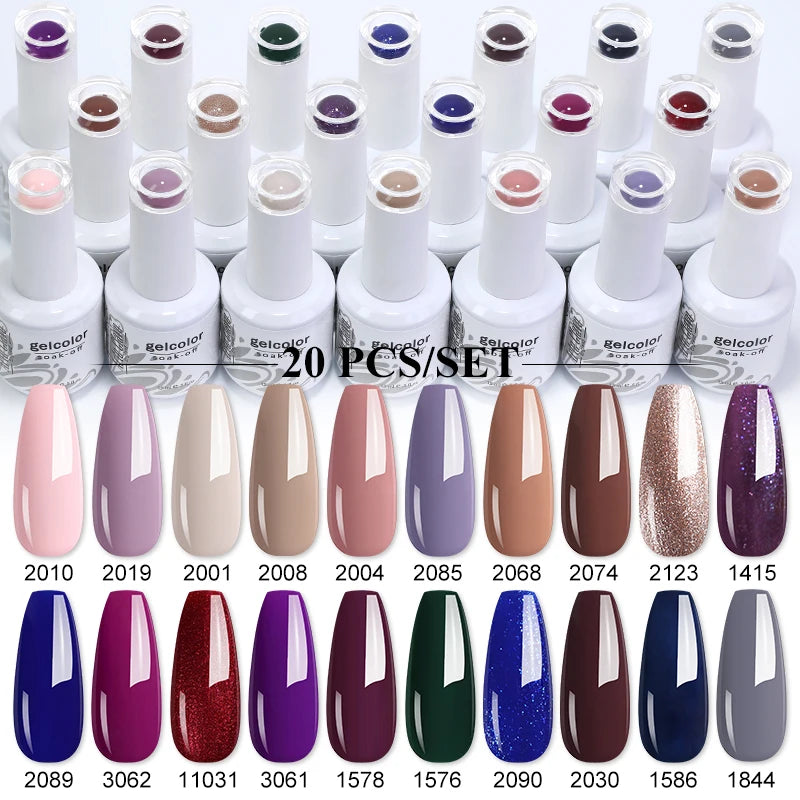 Arte Clavo 10/12/20pcs Gel Nail Polish Set 116 Colors Manicure Semi Permanent Soak Off UV  LED Design Nail Art Gel Varnish Kit