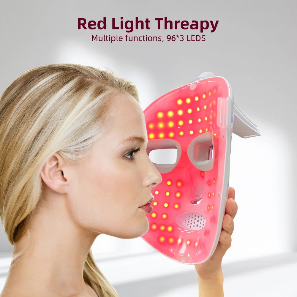7 Colors LED Face Mask Wireless Red Light Therapy for Skin Tightening Face Care USB Rechargeable Photon Beauty Instrument