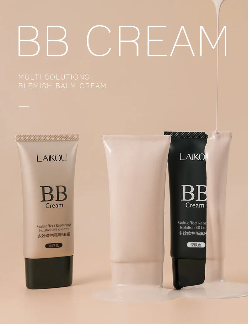 LAIKOU BB Cream Concealer Foundation Make Up Natural Dark Makeup Cosmetics Light Moisturizing Multi Sulution Blemish Balm Cream