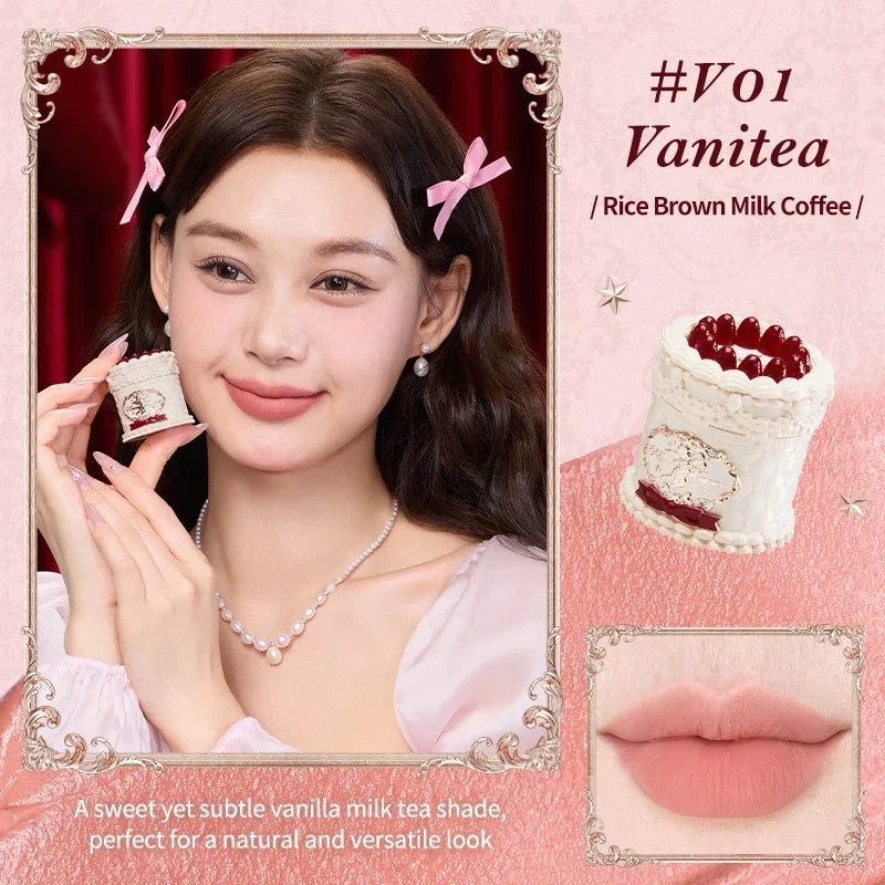 Flower Knows Strawberry Cupid Collection Cake Lip Cream 5ml Velvet Lip Tint - High Pigment Color Longwear Matte Lipstick