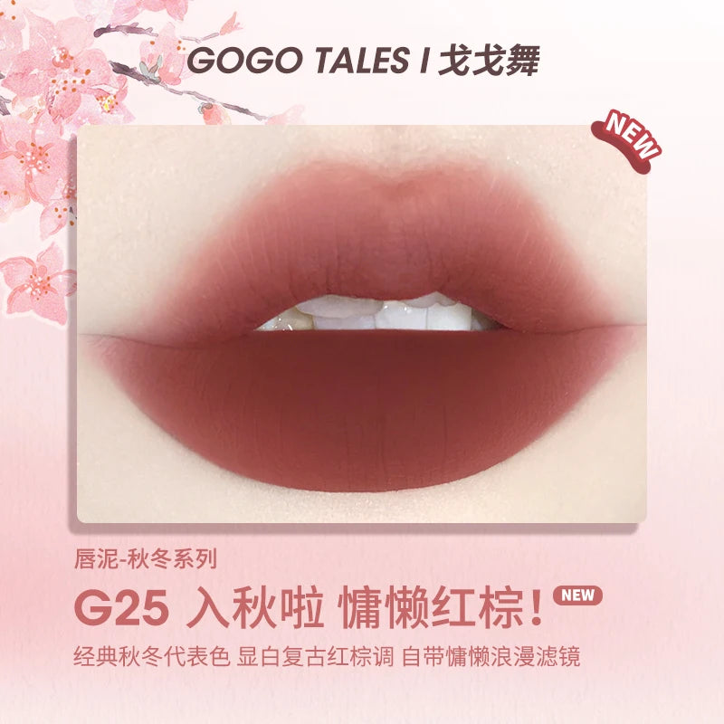 Gogotales Maquillajes Milk Cream Lip Mud Naked Color Matte Velvet Lipstick Vegan Waterproof Lip Glaze Girl korean Makeup