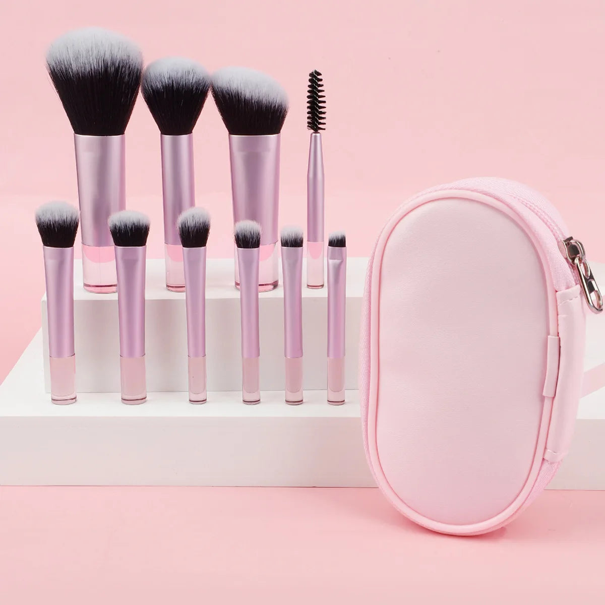 7 RT8 16 mixed-color long aluminum tube makeup brush set Rt same blush brush loose powder trimming beauty tool