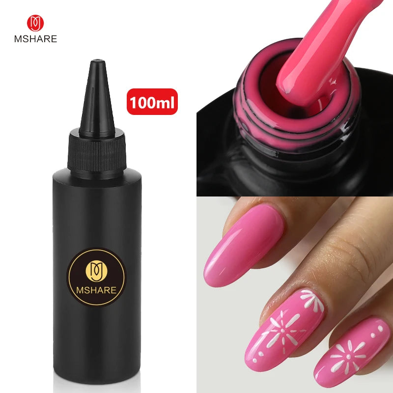 MSHARE 100ML Nail Gel Polish Soak Off UV LED Nails Vernis Semi Permanent Varnish Polish White Red Nail Gel Art