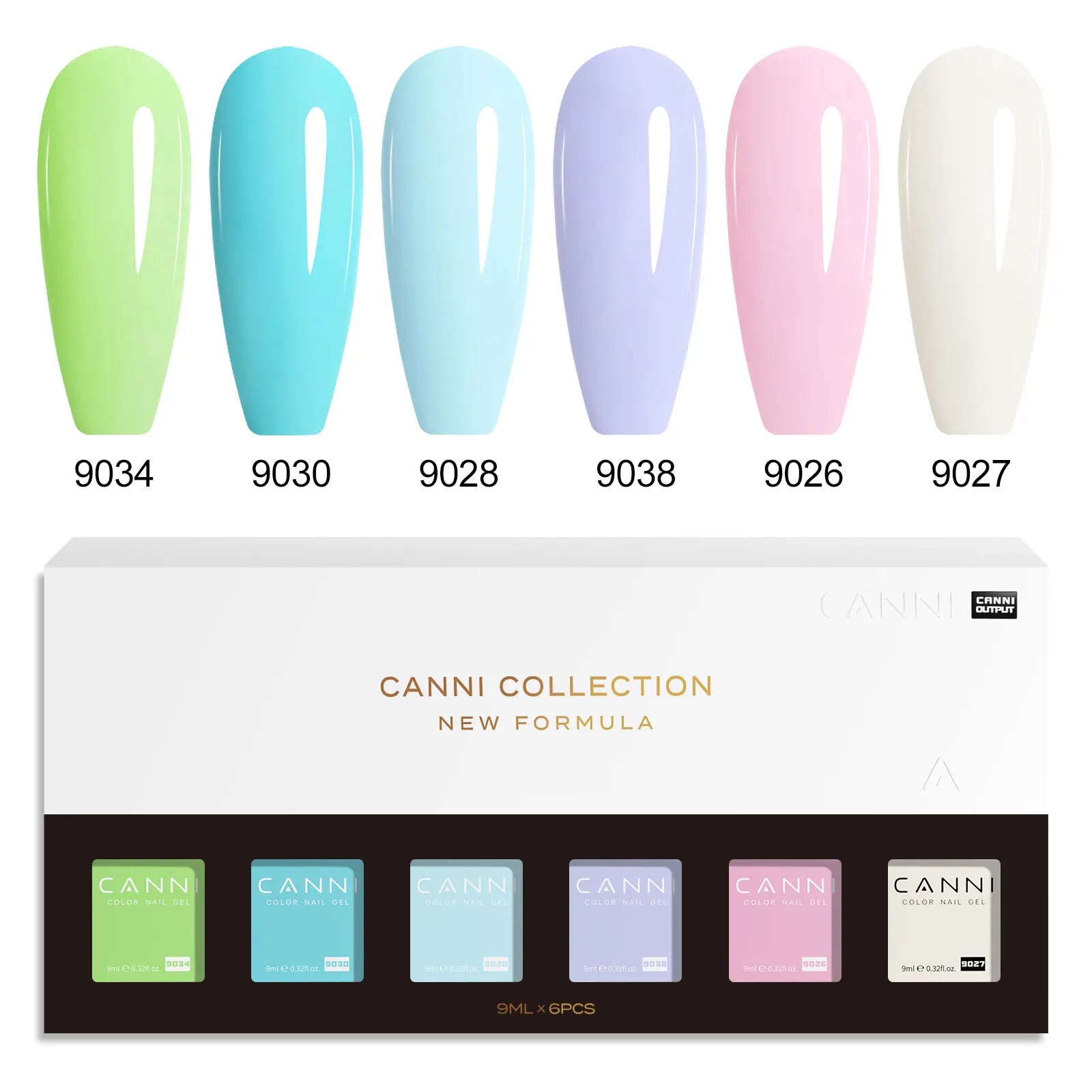 CANNI HEMA FREE Nail Gel Polish VIP Kit Jelly Amber Color Collection Semi Permanent French Nail Gorgeous Color 9ml*6pcs/set