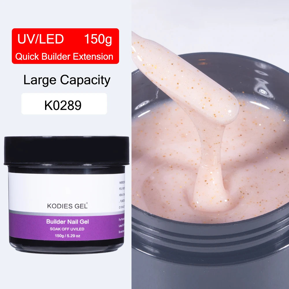 KODIES GEL 150g Builder Nail Gel for Extension Semi Permanent UV Aurora Construction Poly Gellak for Nail Art Manicure Design
