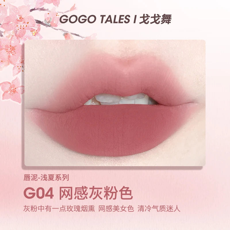 Gogotales Maquillajes Milk Cream Lip Mud Naked Color Matte Velvet Lipstick Vegan Waterproof Lip Glaze Girl korean Makeup