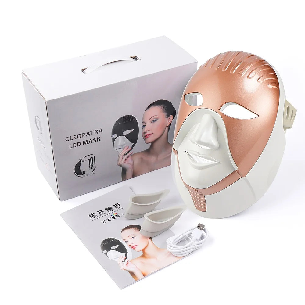 Foreverlily Mascarilla facial LED Wireless 7 Colors Photon Skin Care
